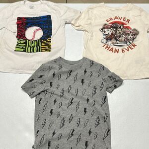 3x bundle boy’s gently used short sleeve tee shirts sz 5T - paw patrol, baseball